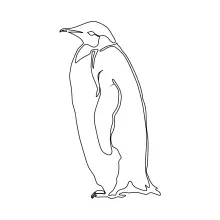 Simple Penguin One Line Outline: Fun Art for Practicing Bird Shapes