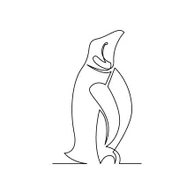 One Line Penguin Drawing: Easy Shape Practice for Simple Animal Art