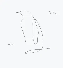 "Minimalist Penguin Art: A One Line Approach to Recognizable and Charming Bird Forms"