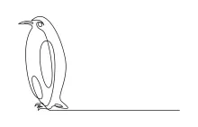 "One Line Penguin Art: A Minimalist Study of Classic Bird Proportions"