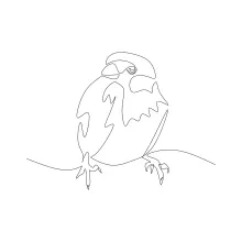 Simple Sparrow One-Line Art: Build Drawing Skills with a Common Bird