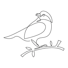 Sparrow One Line Drawing: Abstract Style Practice for Simple Bird Shapes