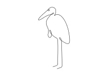 One Line Stork Bird Drawing: Practice Structure and Height in Animal Art