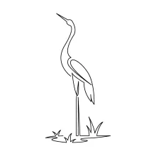 Simple One Line Stork Drawing: Learn Tall Bird Shapes with Easy Art Techniques