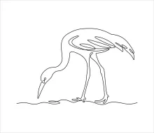 One Line Stork Drawing: Practice Tall Bird Proportions with Easy Animal Art