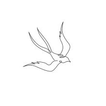 "One Line Swallow Drawing: A Minimalist Illustration of Swift Motion and Grace"