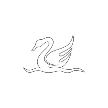 "Minimalist One Line Swan Drawing: A Simple Illustration of Elegance and Grace"