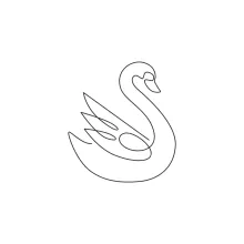 "Minimalist One Line Swan Drawing: A Simple Representation of Poise and Grace"