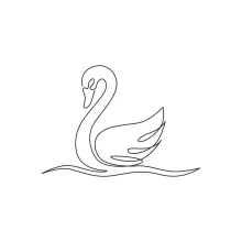 "One Line Swan Drawing: A Minimalist Illustration of Sophistication and Beauty"