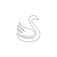 "Minimalist One Line Swan Drawing: Capturing Poise and Beauty in Simple Art"