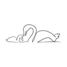 Simple Swan One-Line Drawing: Practice Curves and Smooth Shapes with Calm Bird Art