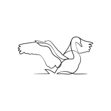 "Minimalist One-Line Swan Drawing: A Study of Elegance in Motion"