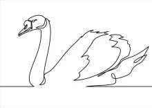"Elegant Swan in One Line: A Minimalist Approach to Graceful Animal Art"