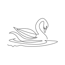 Swan One Line Drawing: Practice Bird Elegance Through Easy and Simple Shapes