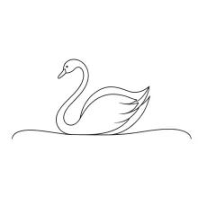 "Minimalist Swan Drawing: A One Line Approach to Elegant and Recognizable Bird Shapes"