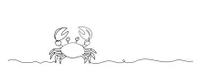 Draw a Basic Crab with One Line for Easy Shape and Space Practice