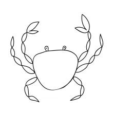 Minimalist Crab Drawing Using One Line to Teach Balance and Shape Recognition
