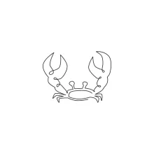 Cute One-Line Crab with Big Claw to Practice Proportions and Visual Balance