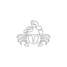One-Line Cute Little Crab Drawing for Learning Tiny Details with Simple Lines