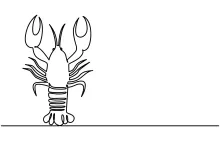 One-Line Drawing of Lobsters and Crayfish: Easy Practice for Understanding Shapes