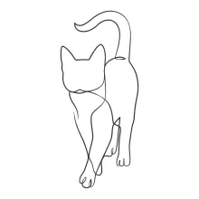 Easy One Line Cat Drawing – Practice Feline Shapes with Simple Continuous Line Art