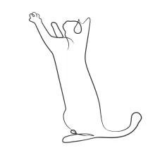 Continuous Line Drawing of a Cat – Learn the Basics of Animal Drawing Easily