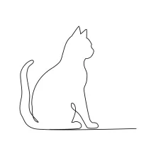 Simple Single Line Art of a Kitten Exploring to Encourage Observation