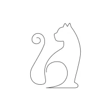 Sweet Continuous One Line Drawing of a Cute Kitten to Encourage Beginners