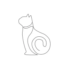 Easy Single Line Art of an Adorable Kitten for Building Drawing Confidence