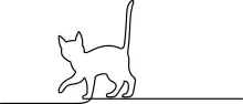 Simple One Line Drawing of a Cat for Everyday Art Practice