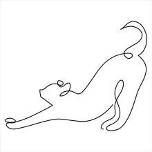 Draw a Cat with One Continuous Line – Great for Practice and Relaxation