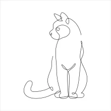 Sitting Cat in One Line – Build Art Confidence with a Peaceful Pose