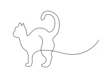 Cat Outline in One Line – Boost Observation and Drawing Memory Skills