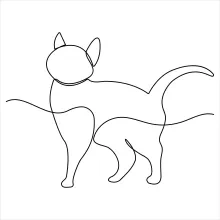 Easy Cat Drawing with One Line – Great for Creative Play and Art Basics