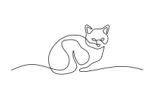  Line Drawing of a Cat – Practice Smooth Hand Movement Through Minimalist Art