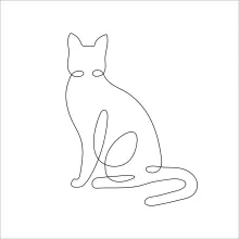 Abstract  Line Cat Art – Explore Shapes and Creativity with Minimal Drawing