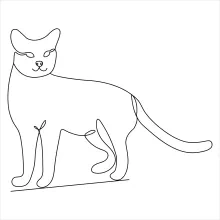 Learn to Draw a Cat in One Line – Practice Smooth Drawing with Animal Shapes