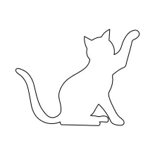 Simple  Line Drawing of a Cat – Great for Learning Line Direction and Planning
