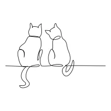 Draw Two Cats in One Line – Simple and Fun Art for Learning Animal Shapes