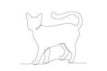 Pet Cat in Simple Line Drawing: Fun and Relaxing Practice for Animal Lovers
