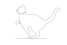 Draw a Cat Raising Its Paw in One Line: Learn Animal Movement Through Simple Drawing
