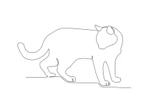 Draw a Cat Looking at Food in One Line: Practice Focused Animal Poses Easily