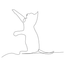  Line Drawing of a Cat for Practicing Clean and Simple Animal Shapes