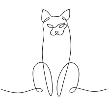 Sitting Cat  Line Drawing: Learn Calm Poses with a Simple Art Technique