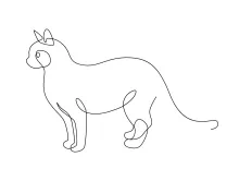  Line Standing Cat Art: Study Focus and Posture in a Simple Animal Drawing