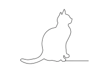 Learn Cat Drawing with One Line: Great for Fine Motor Skill and Animal Form Practice