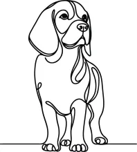 Beagle Dog in One Line – Simple Drawing Style to Learn Animal Shapes