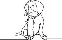 "One Line Beagle Puppy Drawing: Capturing Joy and Liveliness with Minimalist Art"