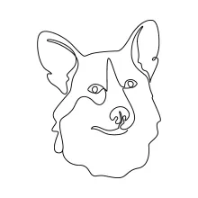 Draw a Welsh Corgi in One Line: Learn Shapes with a Short-Legged Pet