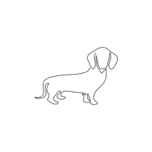 "Minimalist Dachshund Sketch: Illustrating a Playful and Agile Dog with One Line Art"